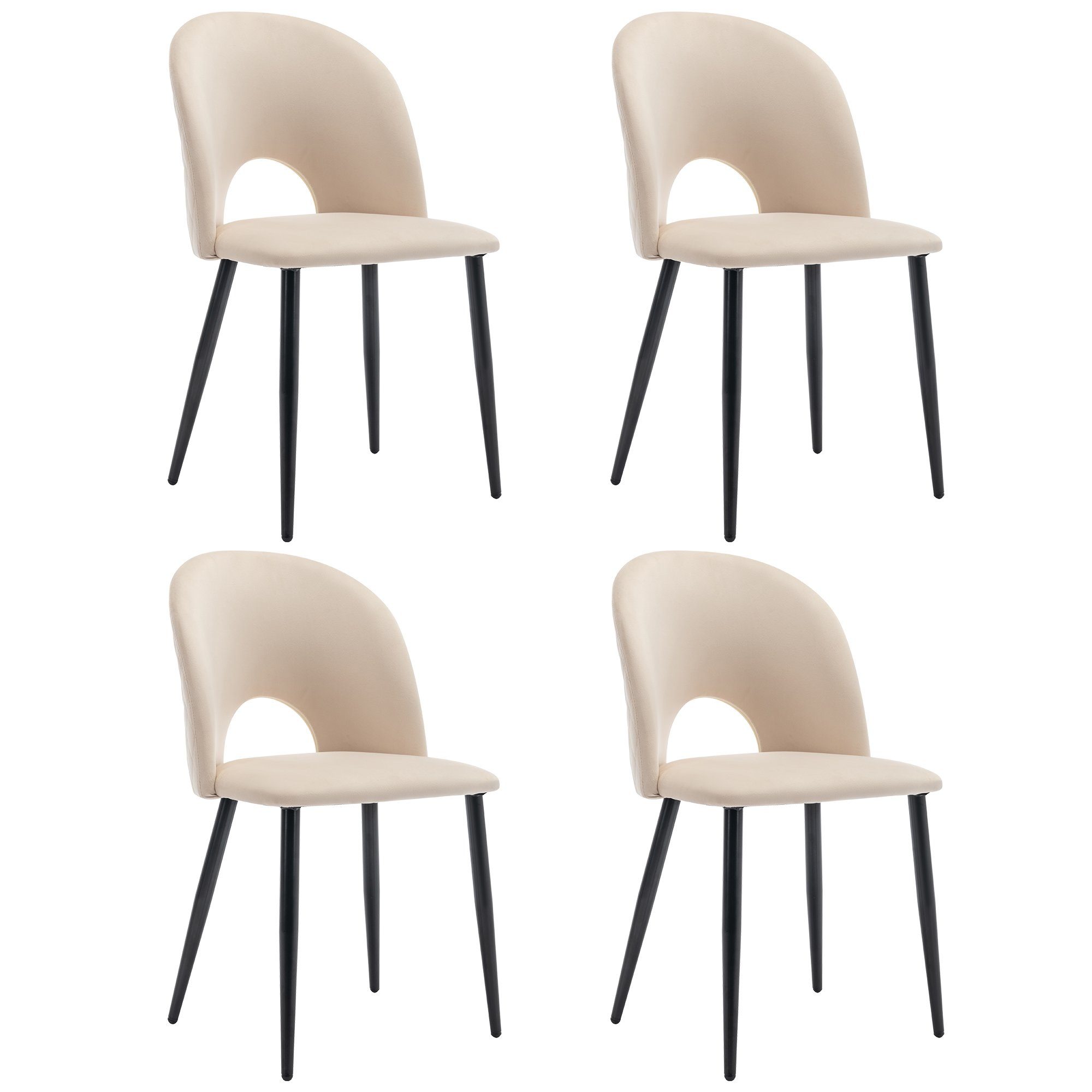 REDOM Essgruppe Rechteckiger Esstisch Moderner Küchentisch Set, (Esstisch mit 4 stuhl Mit Diamantmuster,Verstellbare Stuhlbeine)