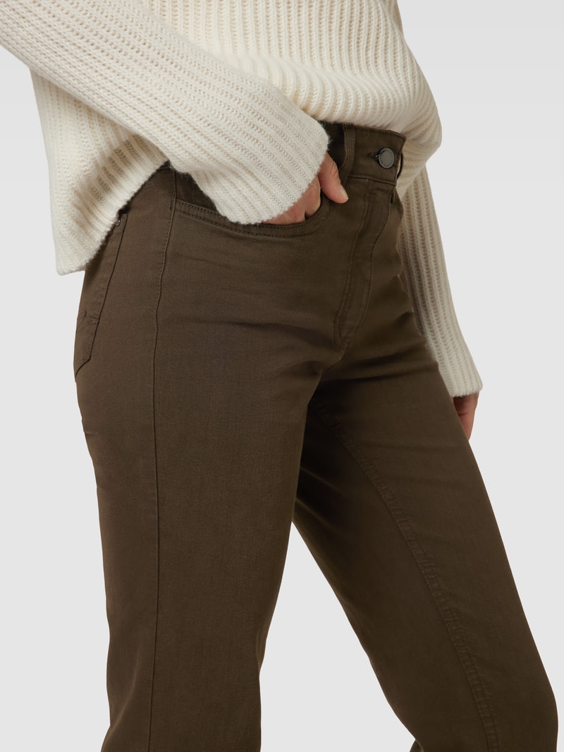 Straight Fit Jeans im 5-Pocket-Design Modell 'CORA' in grün