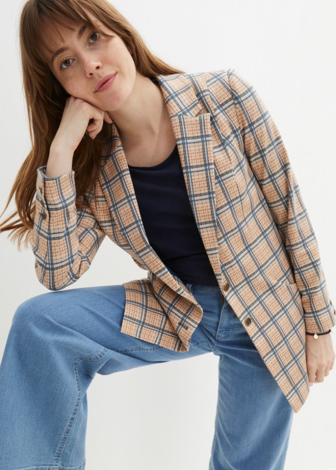 Oversize Jersey-Blazer aus Baumwolle