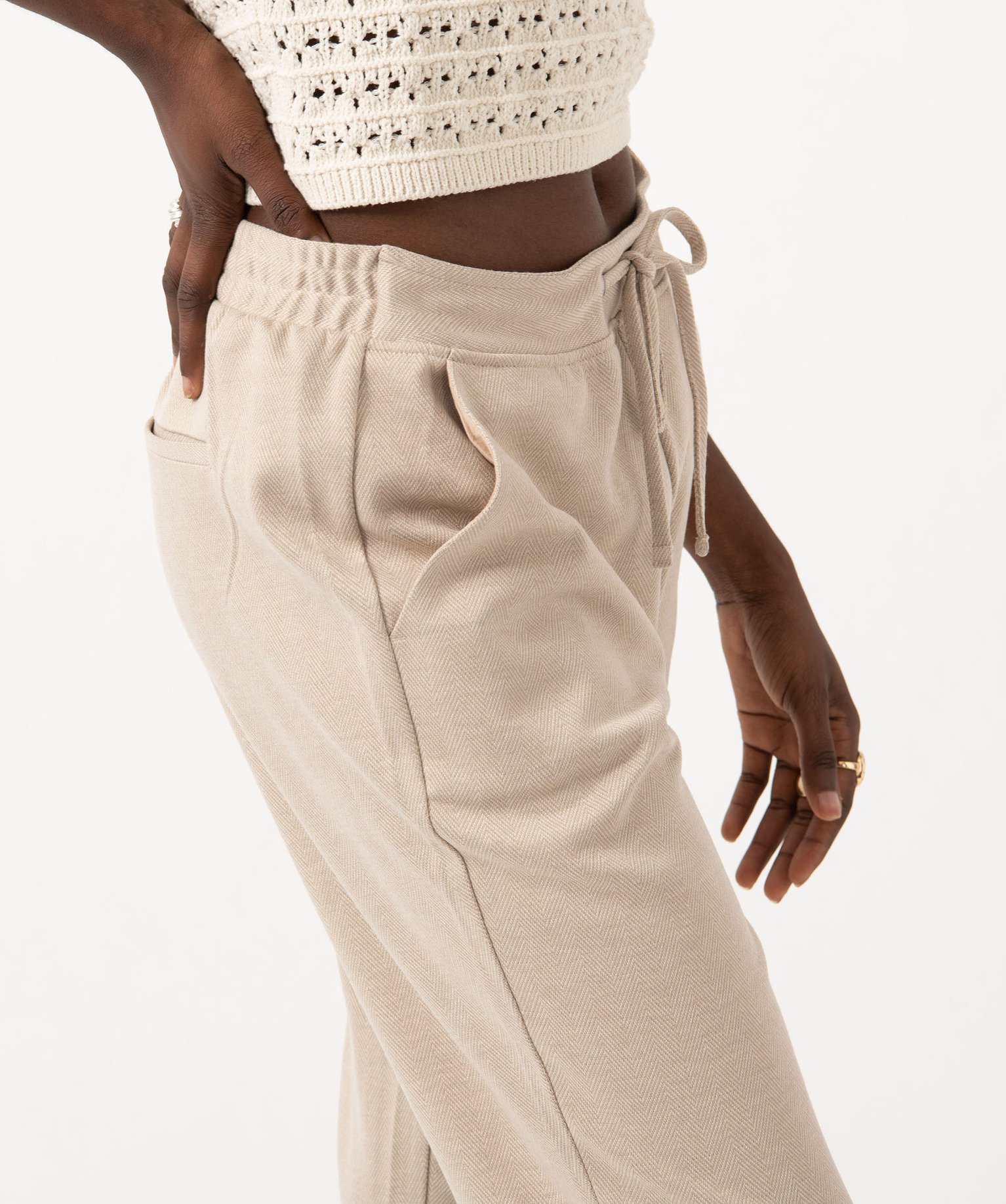 Pantalon en maille extensible à micro motifs femme imprime | GEMO