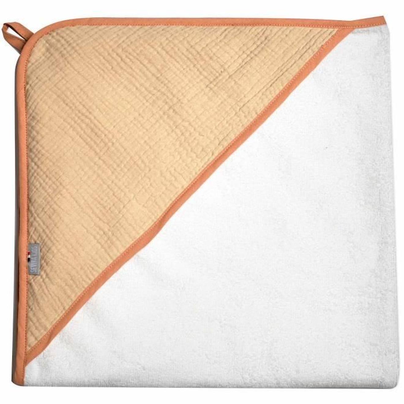 Cape de bain en gaze de coton, Jeanne Biscuit TU marron