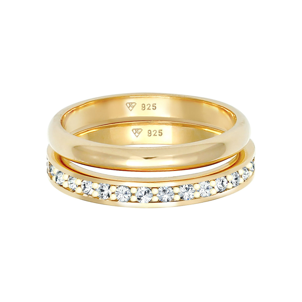 Elli Elli Bague Bague pour dames - Ensemble Memorie - Tendance de base avec cristaux e Bague