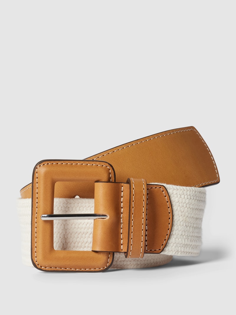 Stoffgürtel mit Kontrastbesatz in camel