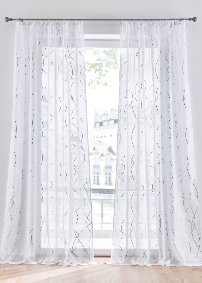 Gardine mit Glanz Druck (1er Pack)