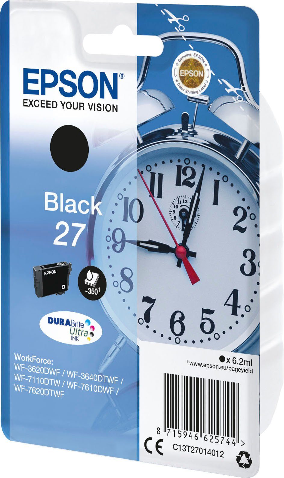 Epson 27 Tintenpatrone (original Druckerpatrone 27 schwarz T2701)