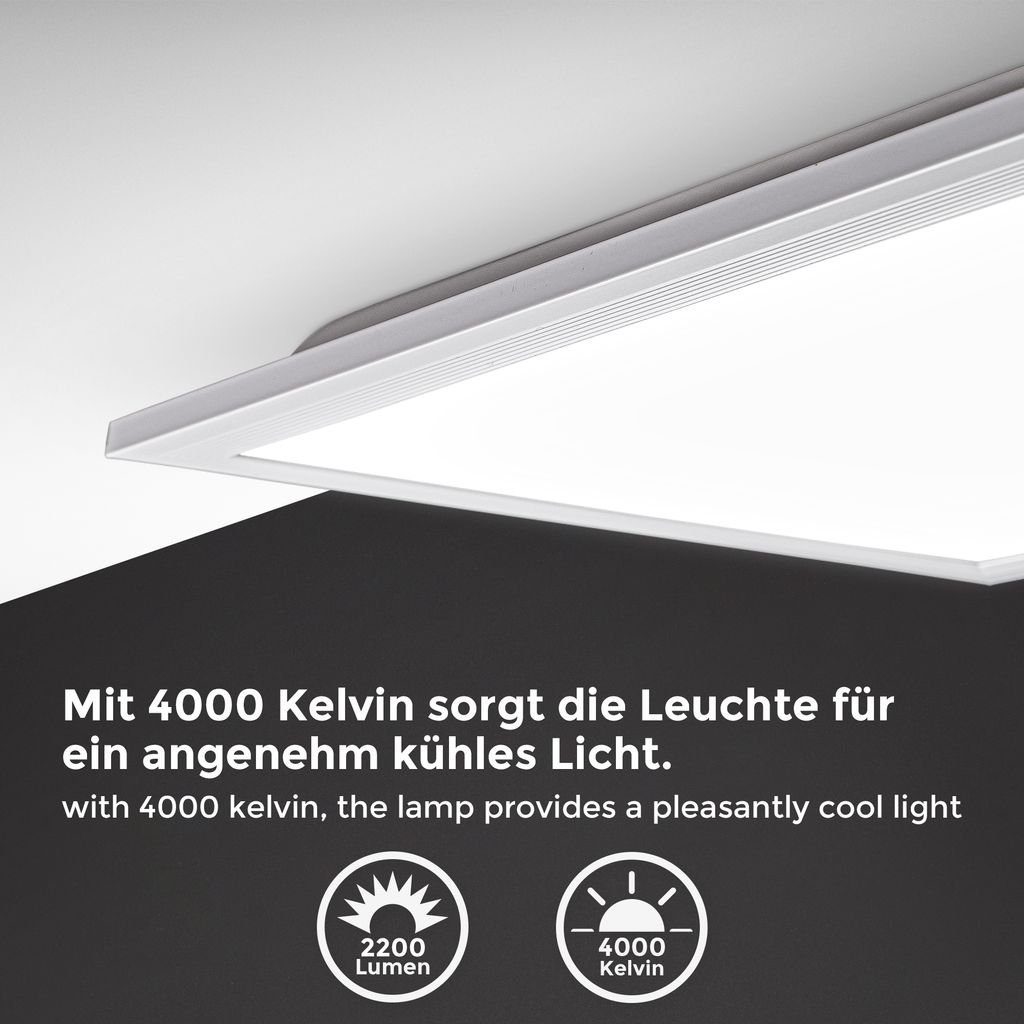 B.K.Licht Deckenleuchte LED Panel Decke eckig Ultra-Flach 29x29 cm Büro Weiß - BKL1325, LED fest integriert, Neutralweiß, 4000K moderne Deckenlampe 12W 1300lm Küche Wohnzimmer