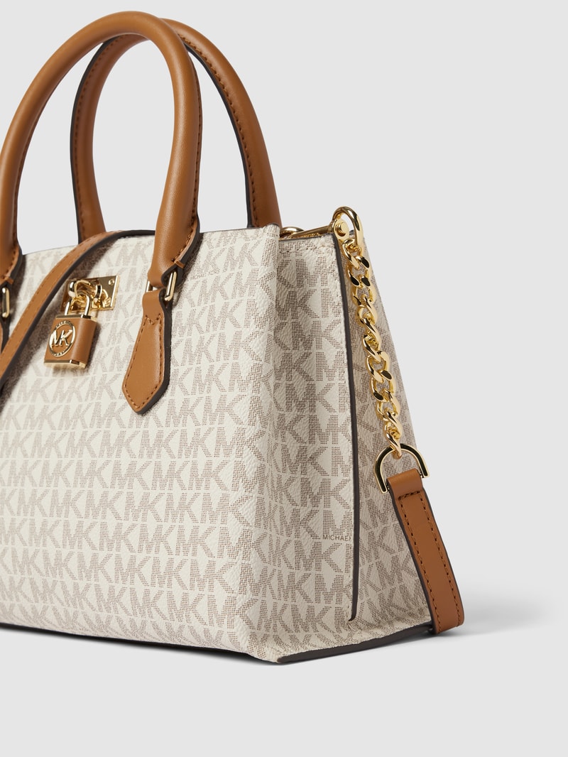 Handtasche mit Allover-Logo Modell 'RUBY' in ecru
