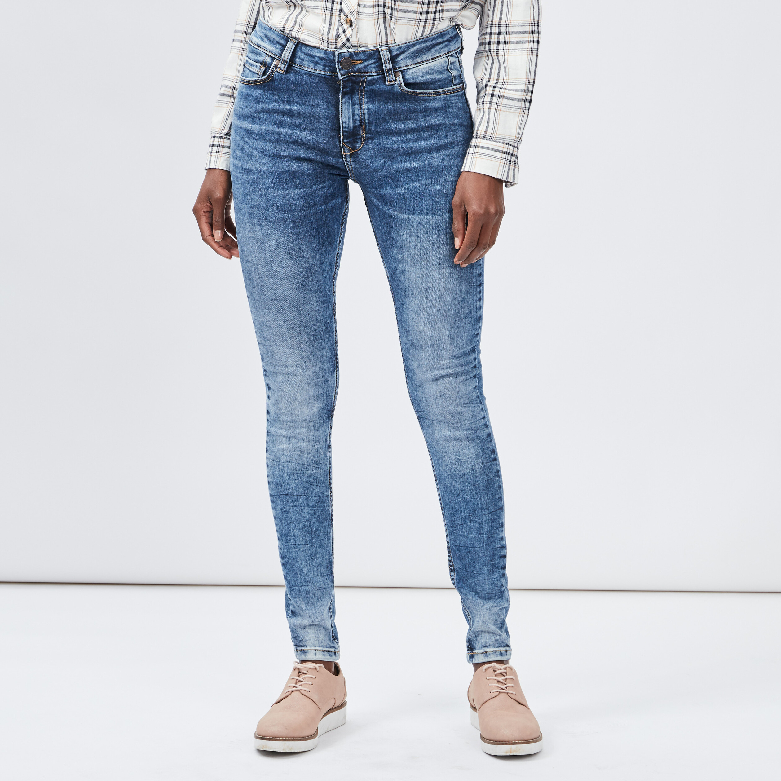 Jeans skinny délavé Creeks denim double stone femme | La Halle
