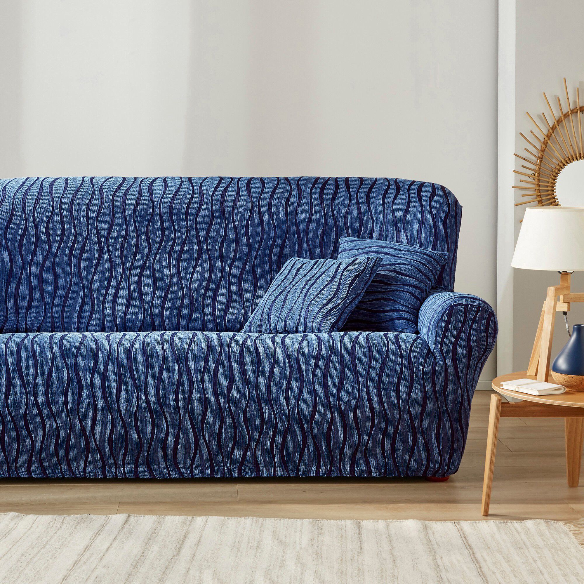 Housse de salon jacquard extensible imprimé 