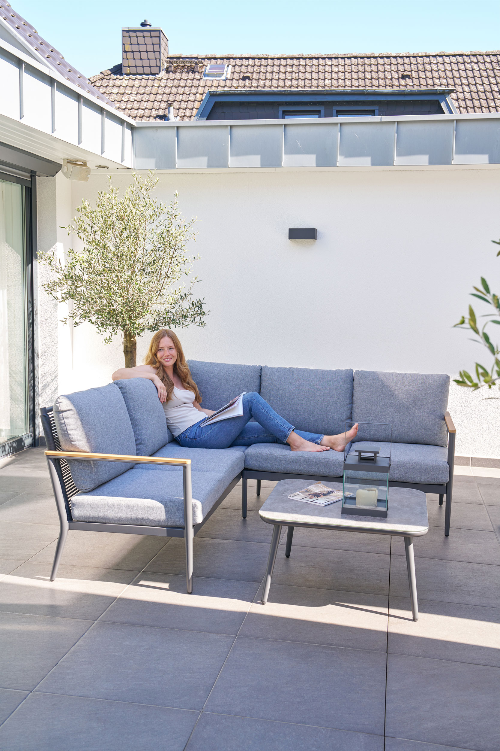 OUTDOORGartenlounge Eckset 3-teilig