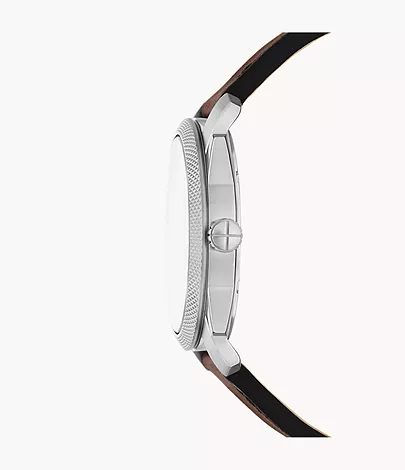 Fossil Uhr Machine 3-Zeiger-Werk Datum Leder braun