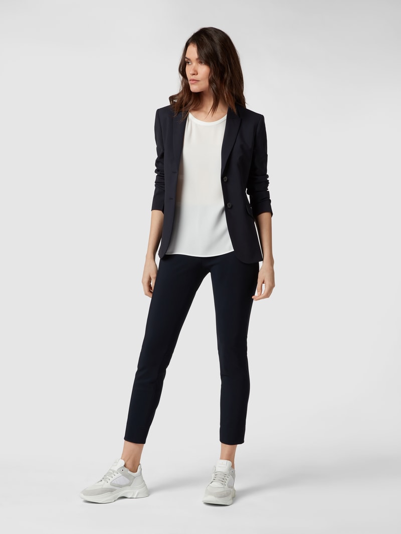 Blazer aus Schurwolle mit Stretch-Anteil in marineblau