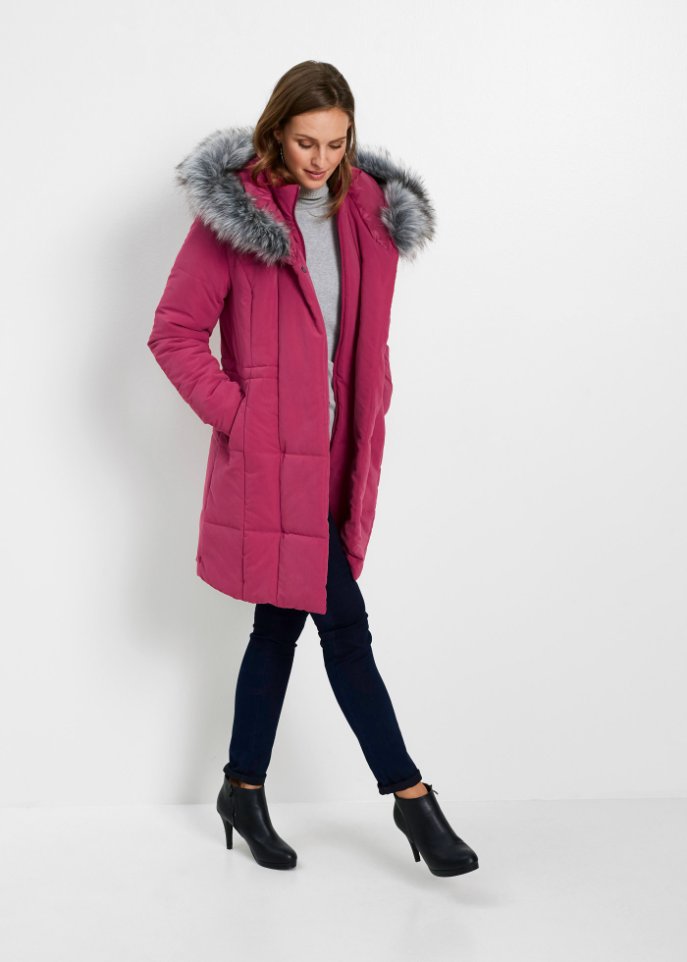 Longjacke mit Fellimitat
