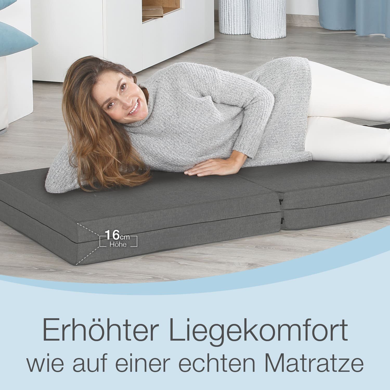 Klappmatratze Doppelgästematratze 3in1, Bestschlaf, 8 cm hoch, (2- teilig), inklusive Husse