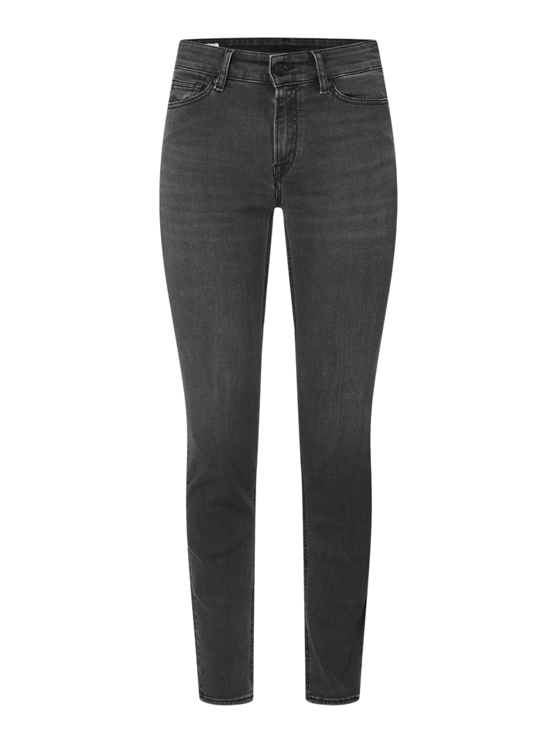 Super Slim Fit High Rise Jeans mit Stretch-Anteil Modell 'Juno' in dunkelgrau