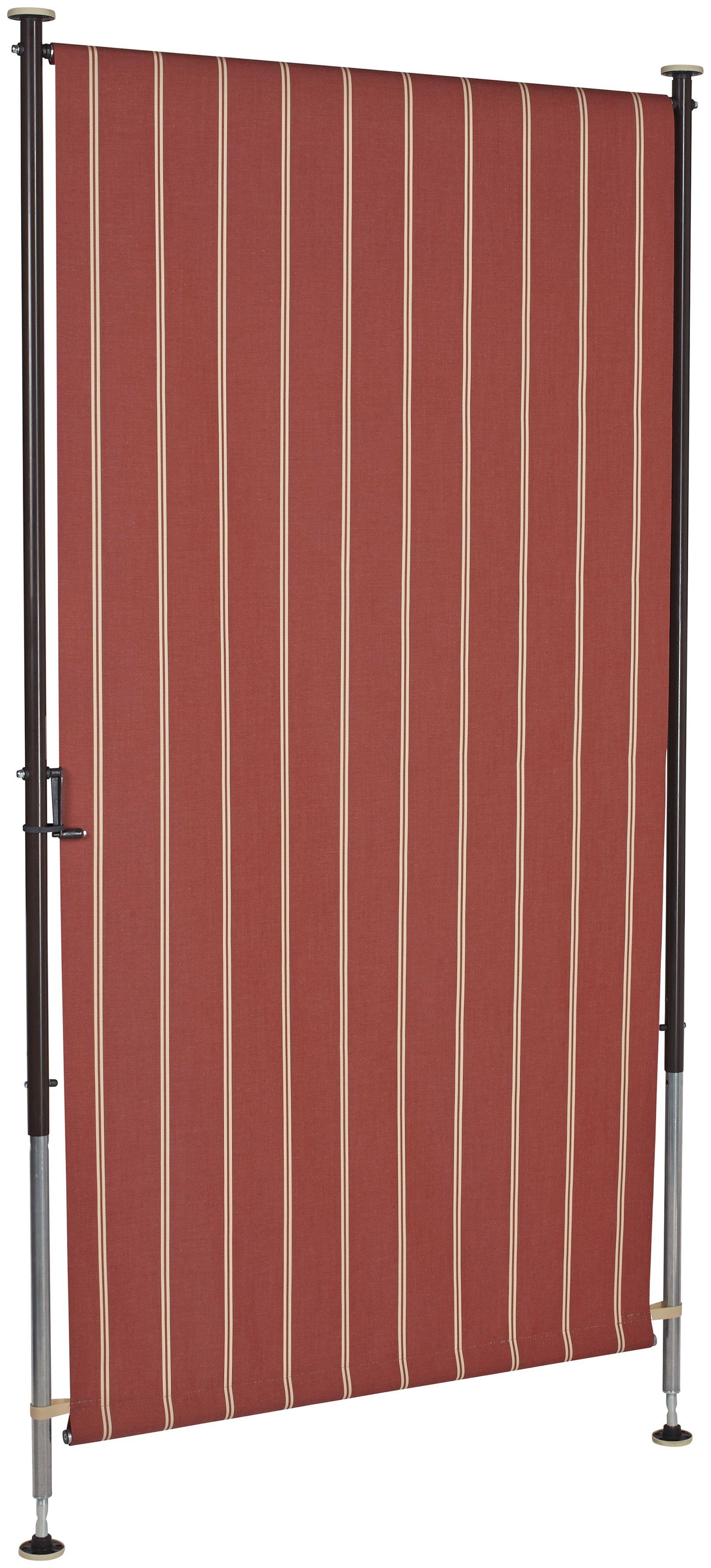Angerer Freizeitmöbel Klemm-Senkrechtmarkise weinrot/weiß, BxH: 120x225 cm