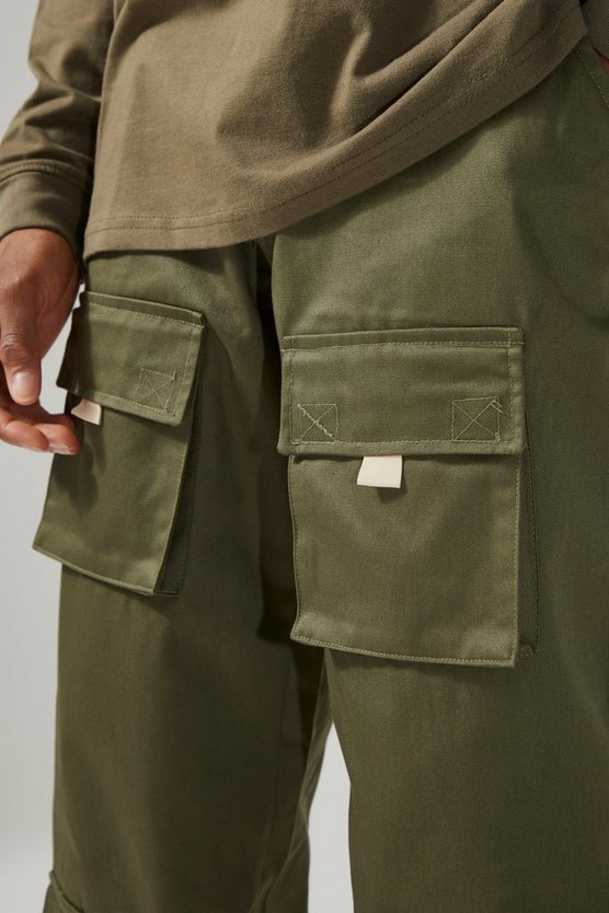 Active Twill Cargo-Hose mit weitem Bein