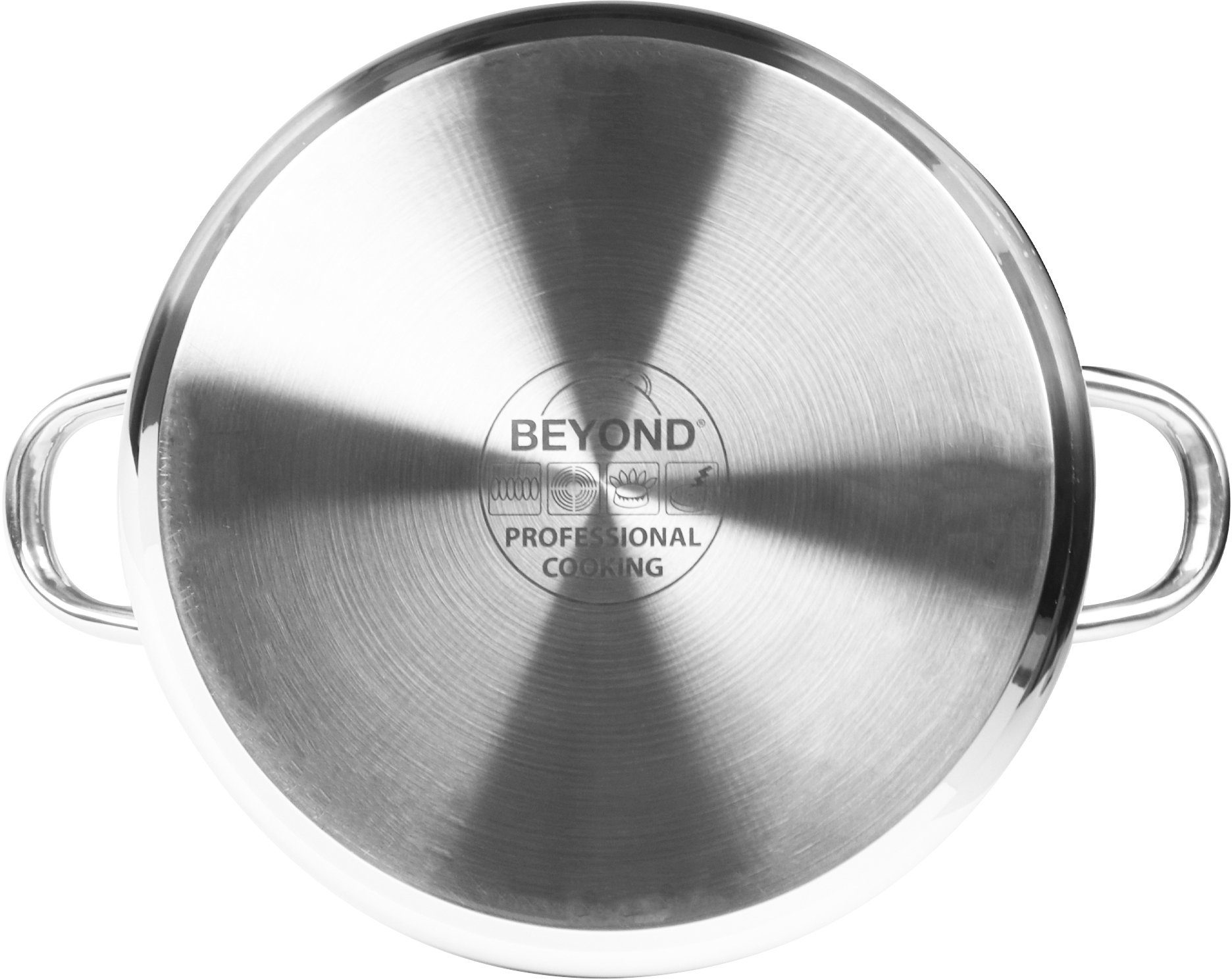 BEYOND Topf-Set, Edelstahl 18/8 (Set, 3-tlg), Kochen,Braten,Schmoren,Backen,Dünsten,Dämpfen,Blanchieren,Induktion
