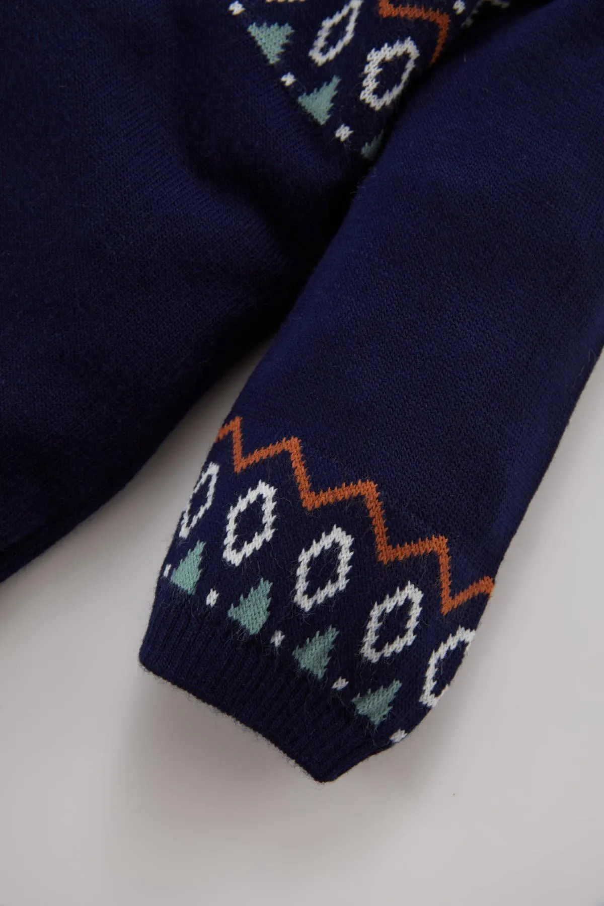 DeFacto  Gemusterter Strickoverall für Neugeborene mit Fuchsmuster