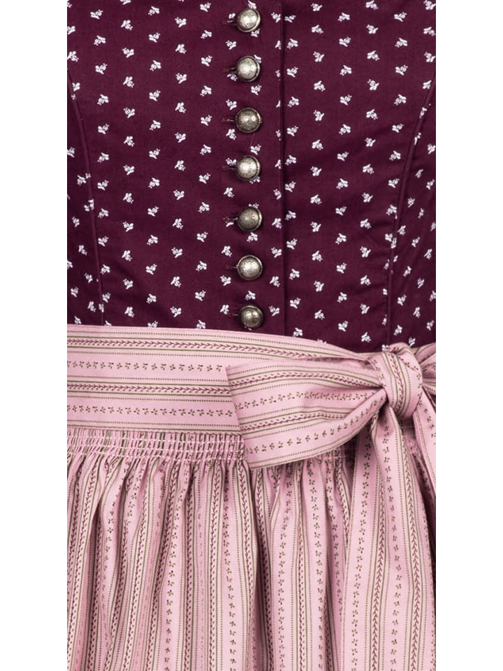 Nübler Dirndl midi Rita in Weinrot-Rosa günstig kaufen