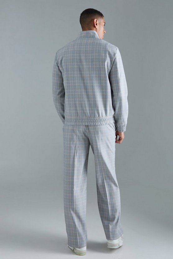 Karierte Hose mit weitem Bein