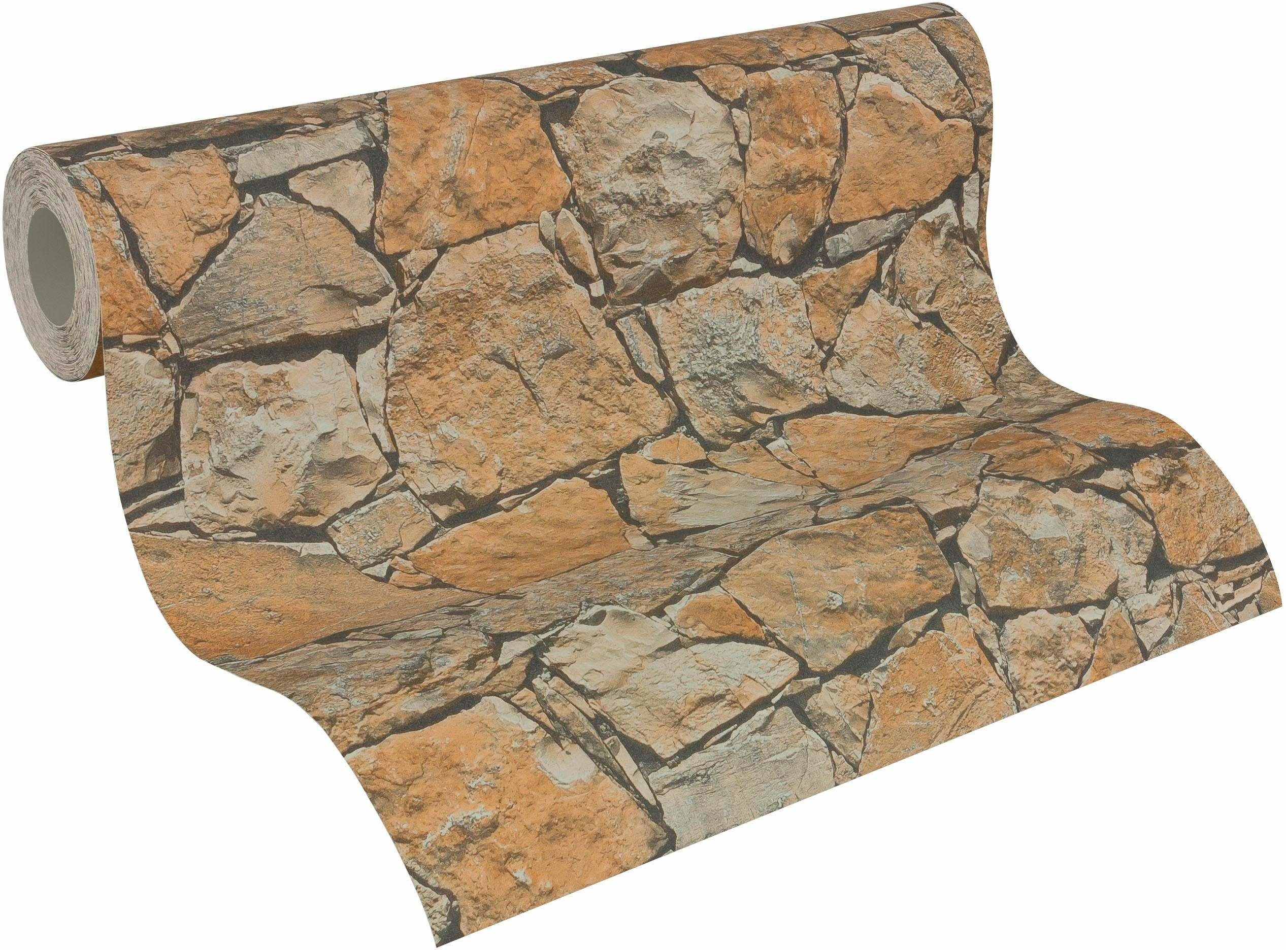 living walls Vliestapete Best of Wood`n Stone 2nd Edition, Steinoptik, Steintapete matt leicht strukturiert