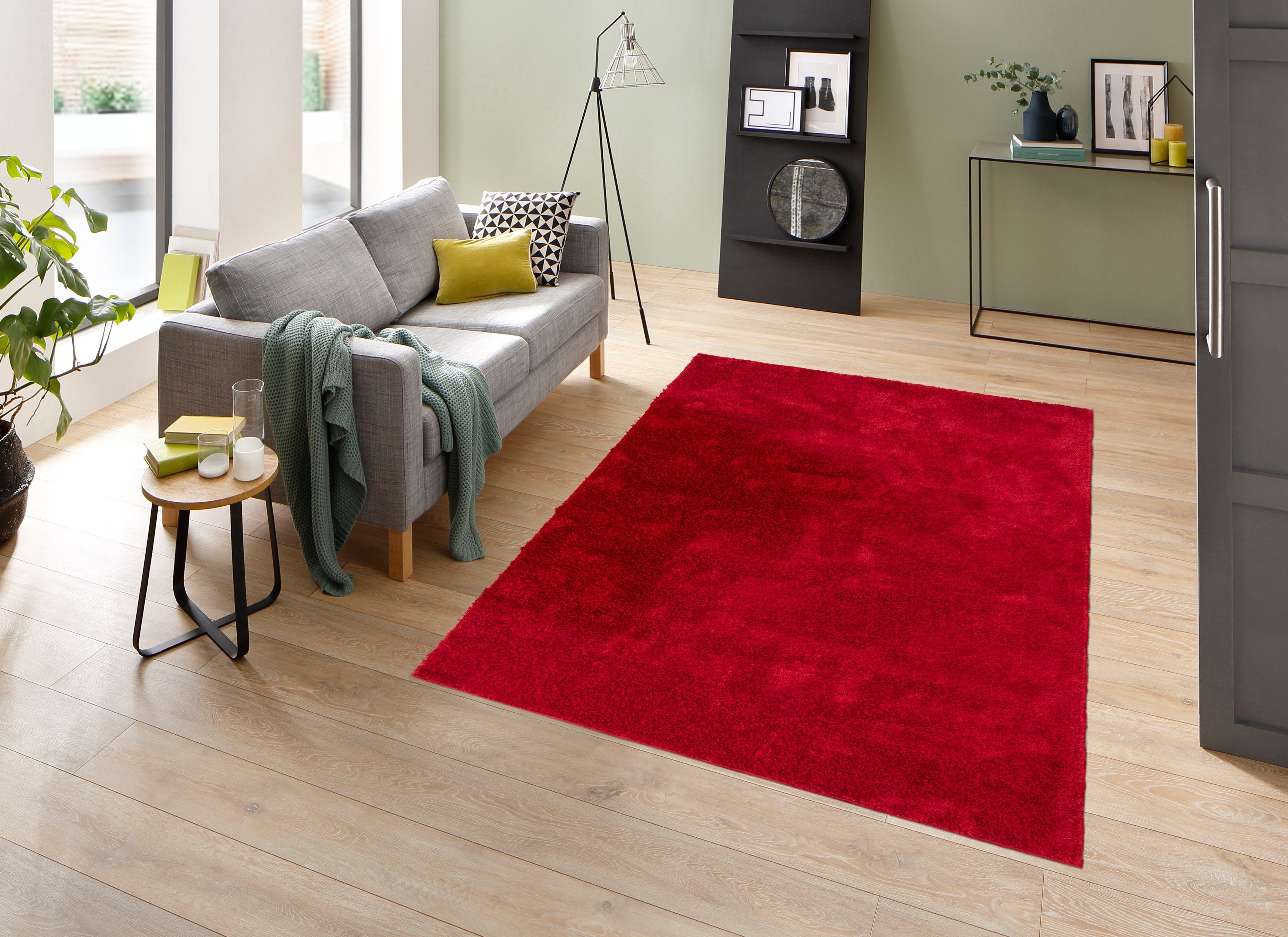 Hochflor-Teppich Mikro Soft Ideal, my home, rechteckig, Höhe: 30 mm, Microfaser, extra flauschig, Weich, Pflegeleicht, Elegant, Uni