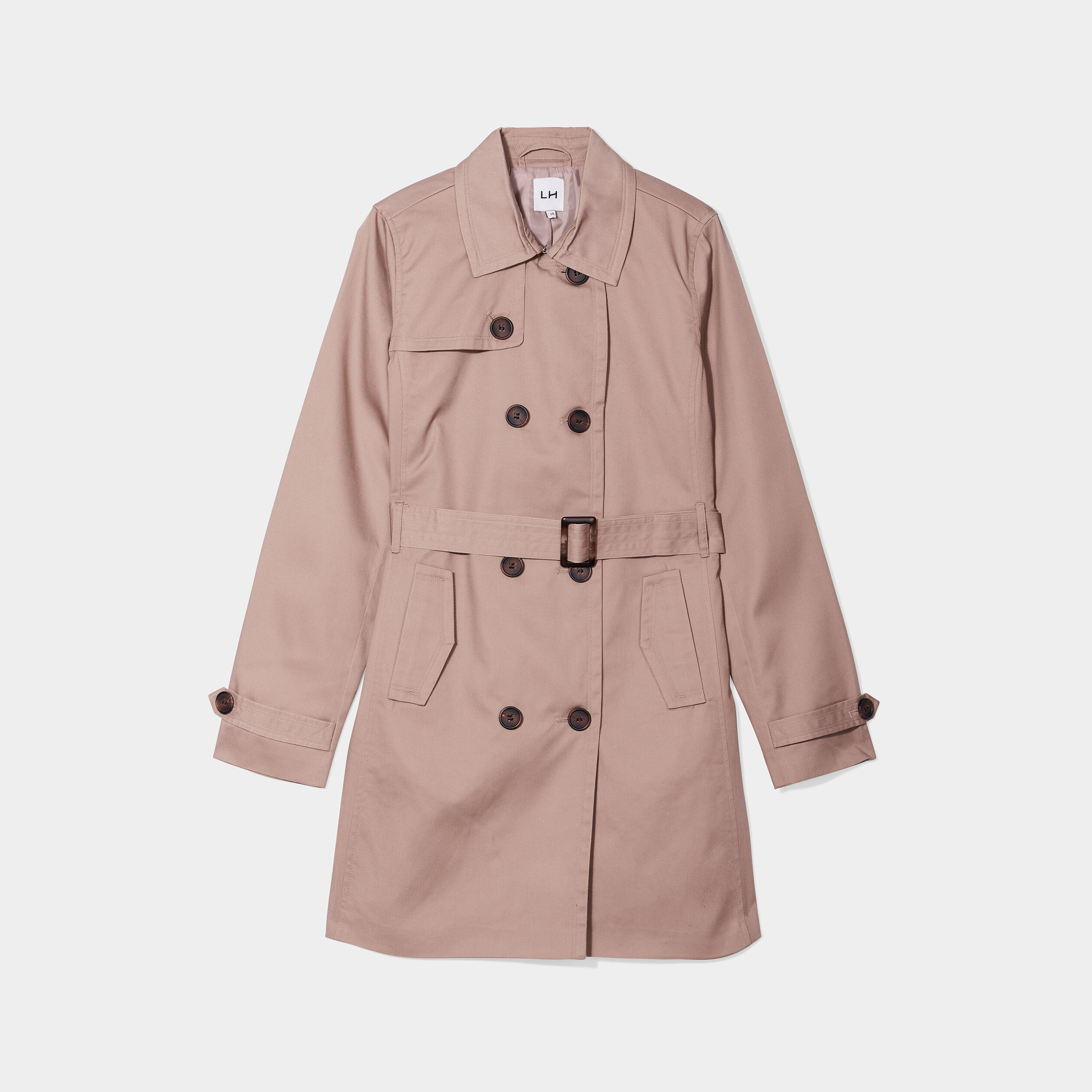Trench mi-long ceinturé ajusté marron femme | La Halle