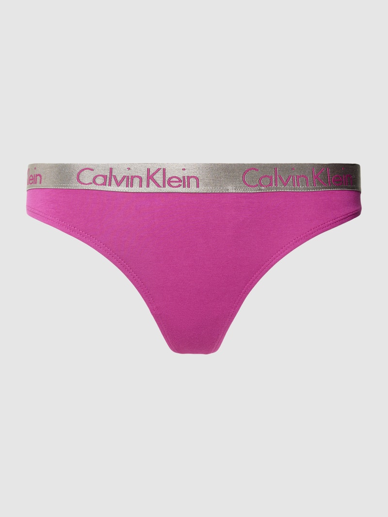 String mit elastischem Logo-Bund in fuchsia