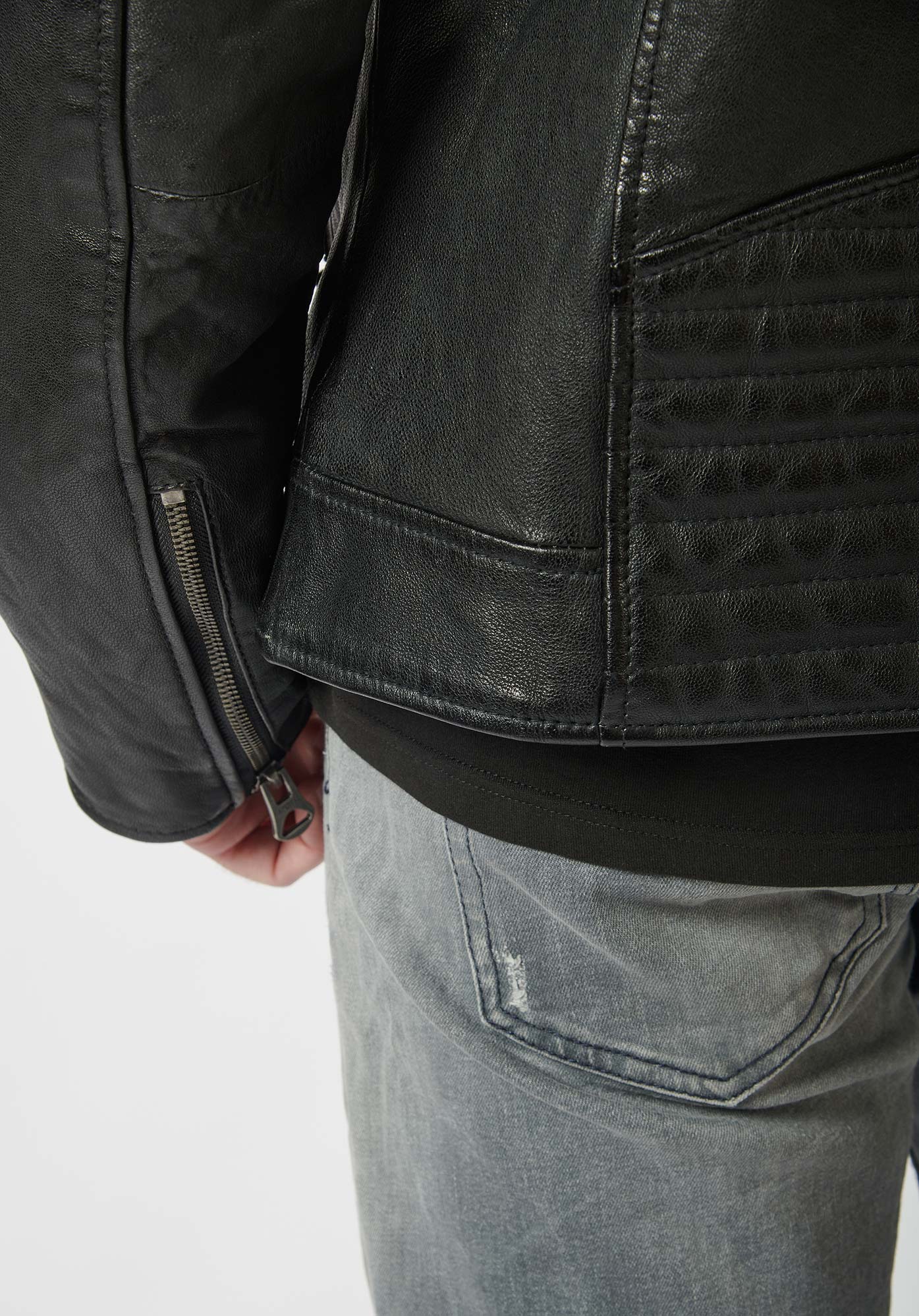 BENUR  Veste en cuir noir Homme