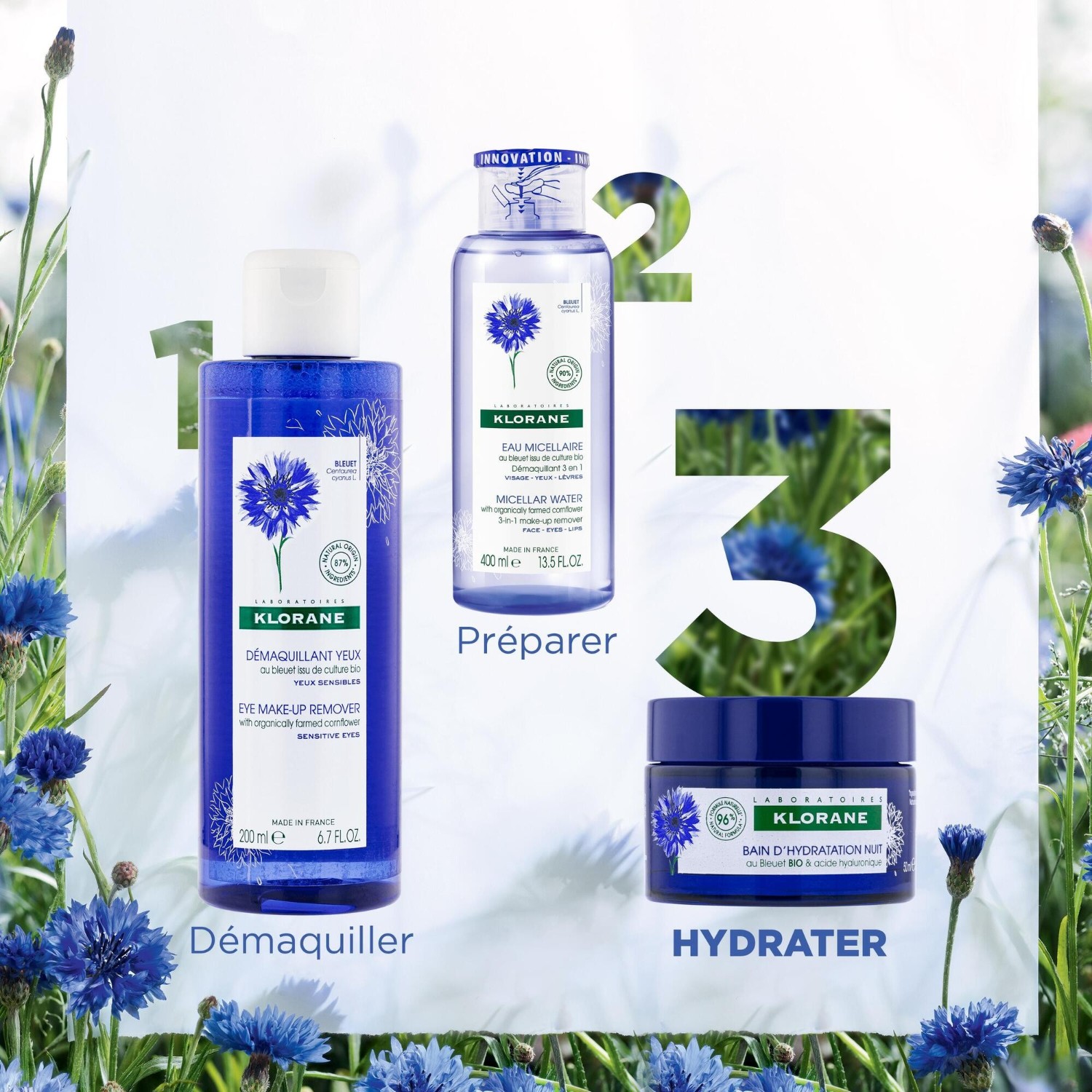 Klorane Nighttime Hydration Bath with Organic Cornflower and Hyaluronic Acid
