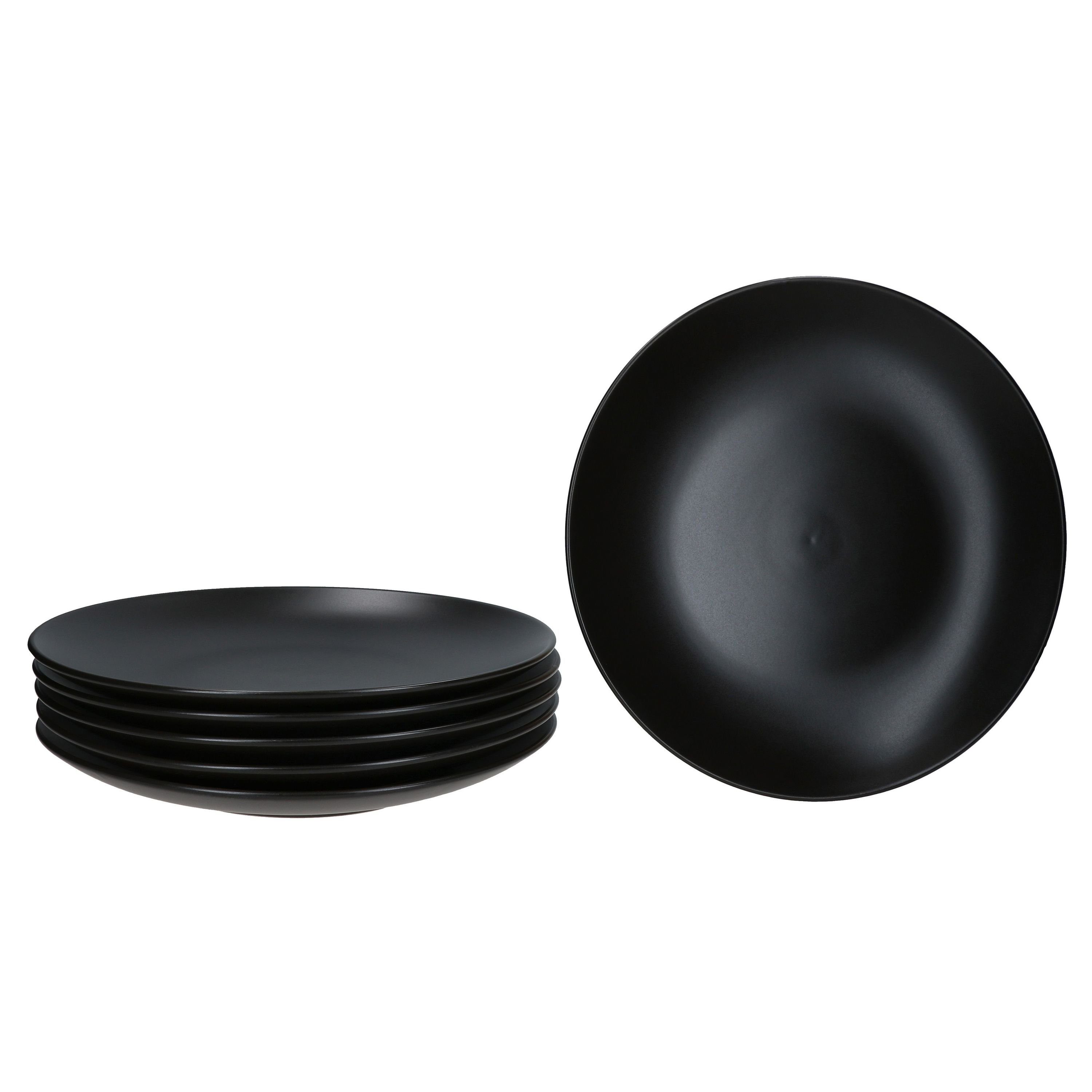 MamboCat Speiseteller 6x Panther Speiseteller Ø27,5cm schwarz Steingut 6 Personen