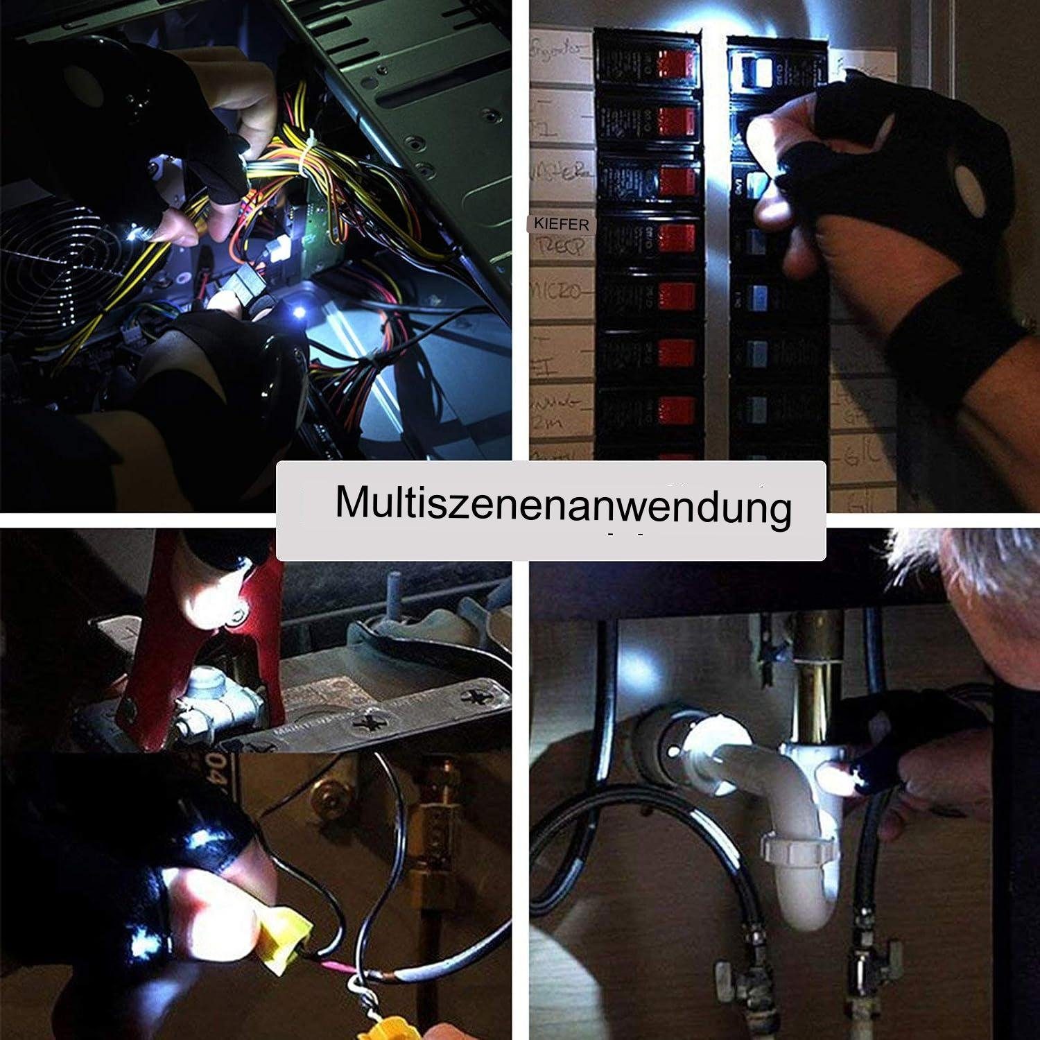 Einemgeld Angelhandschuhe 2PCS Geschenke für Männer, Handschuhe mit Licht Angelzubehör Gadgets