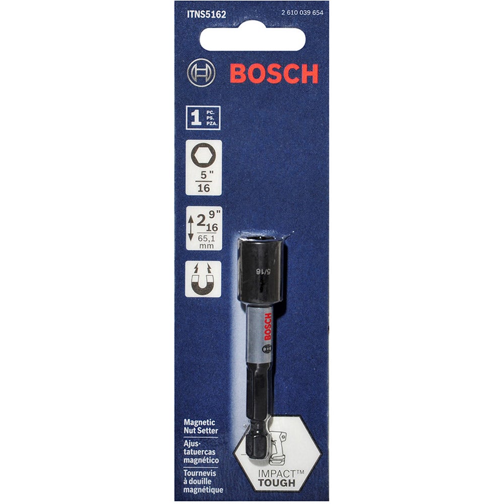 Chave de Soquete Magnética BOSCH 5/16 pol x 65 mm – Resistente a Impactos