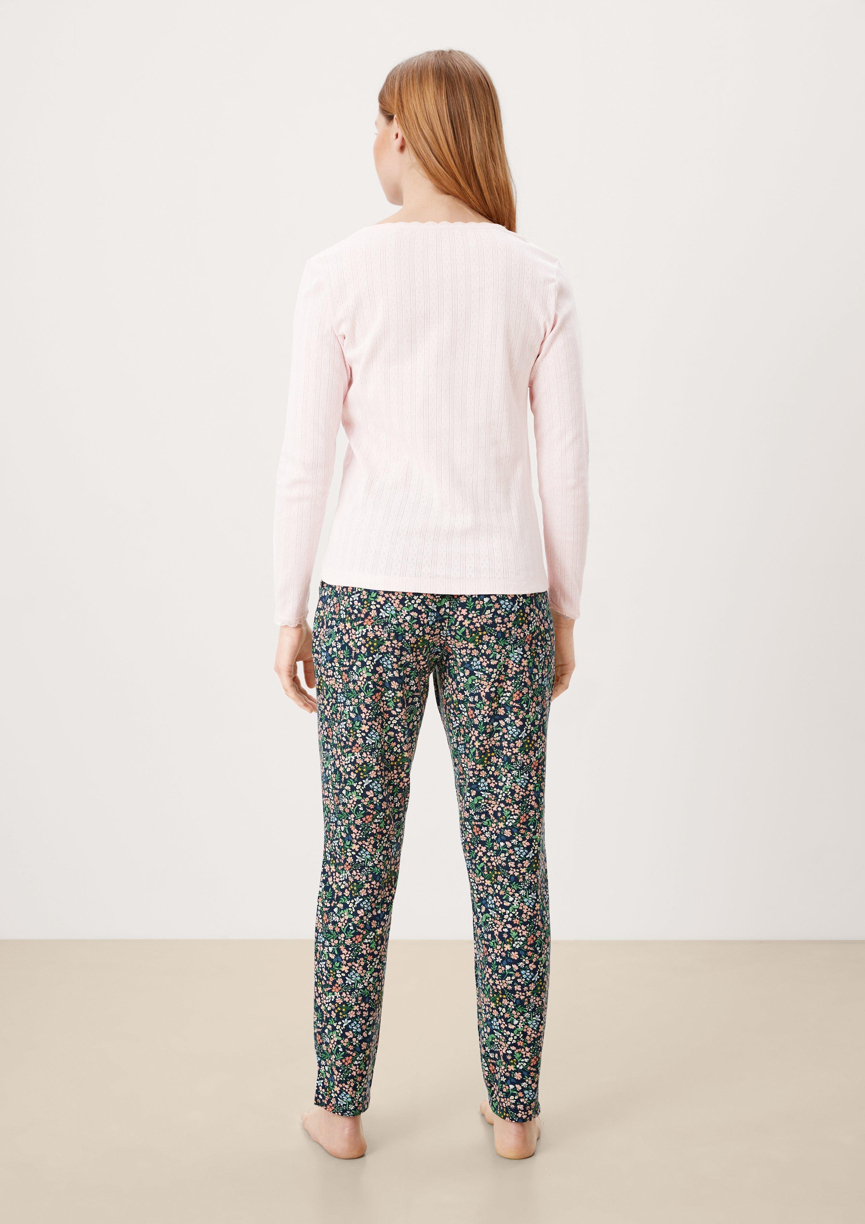 Pyjamaoberteil mit Pointellemuster  6006501-4110