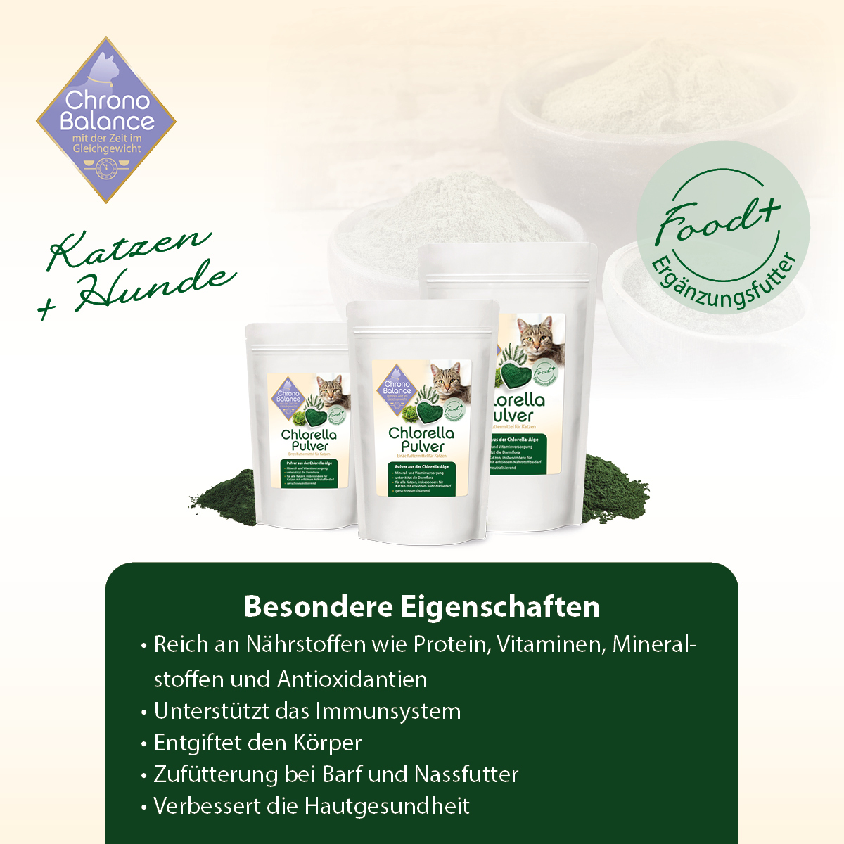 ChronoBalance Ergänzungsfutter & Aufzucht ChronoBalance Chlorella Pulver 500 g