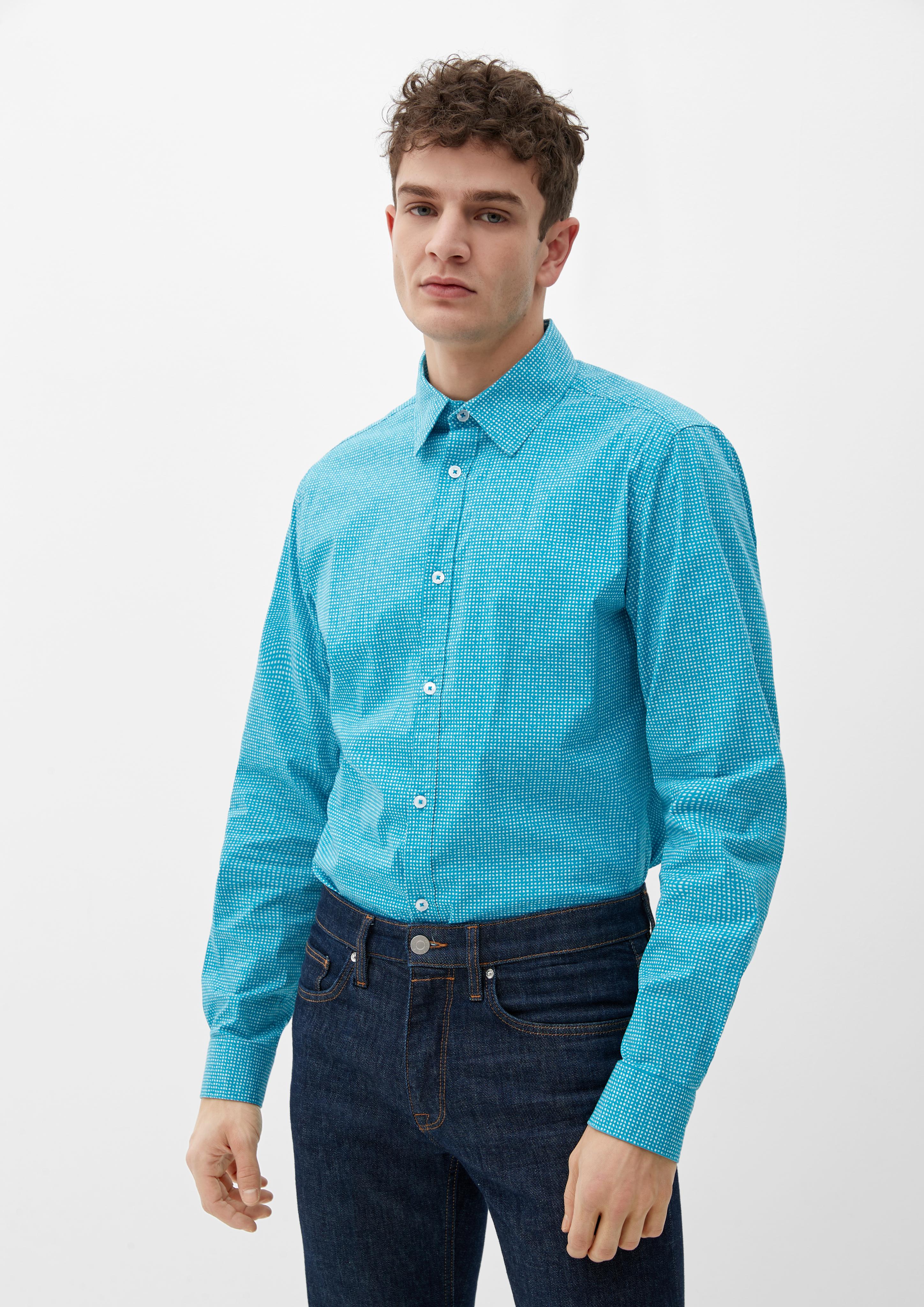 Slim: Hemd mit Allover-Print  2127455-63A3