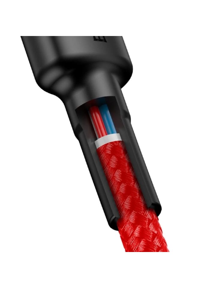 Baseus Kabel mit Nylon geflochtenes Ladekabel USB-C/USB-C in Rot günstig kaufen onesize
