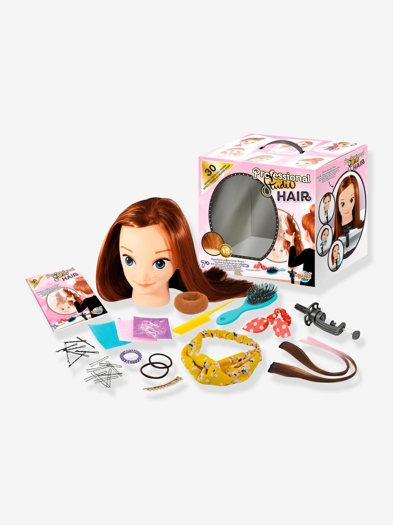 Tête à coiffer avec étau BUKI rose