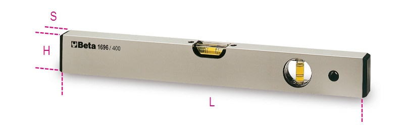 Nivele cu bulă de aer Beta 016960010 1696 1000 fabricate din aluminiu anodizat, profilat, fiole indestructibile, precizie: 1 mm/m