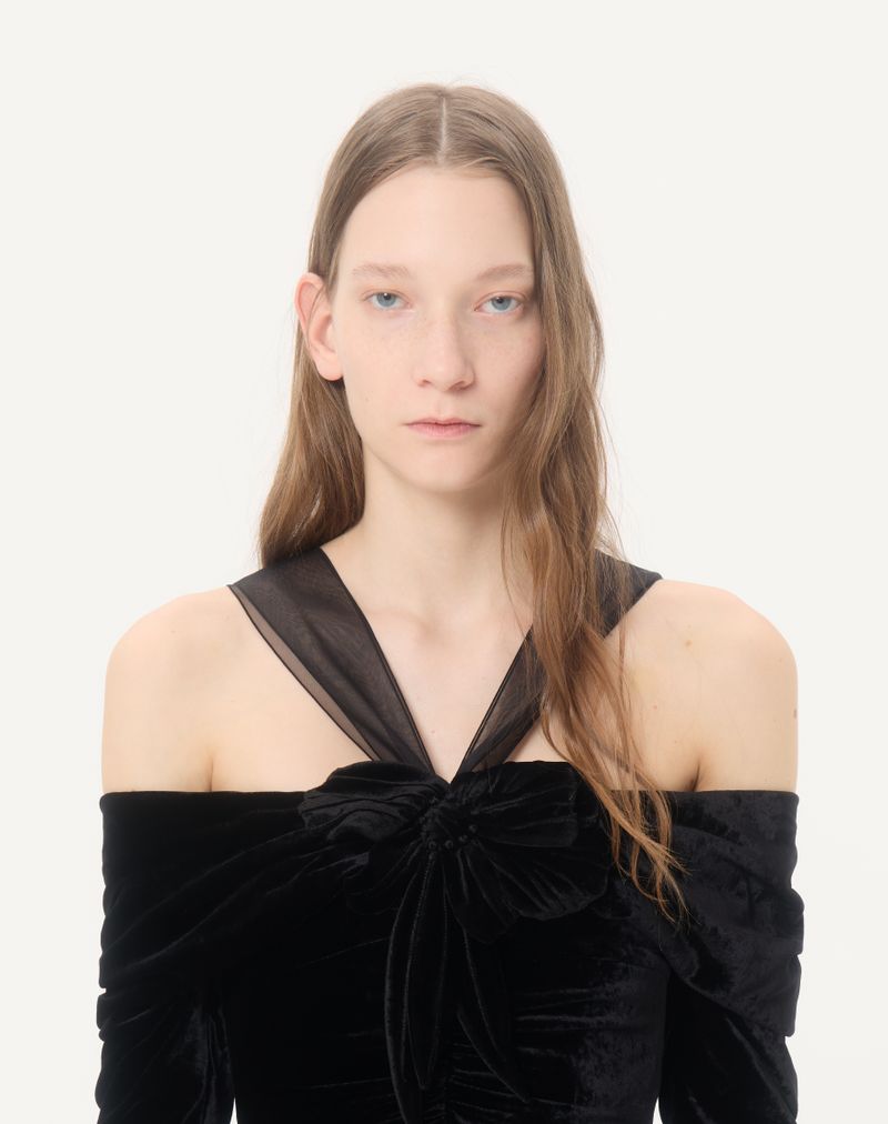 Vestido midi de veludo