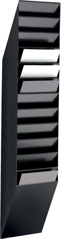 DURABLE Flexiboxx Prospekthalter DIN A4 Polystyrol Schwarz 24 x 13,5 x 111,5 cm