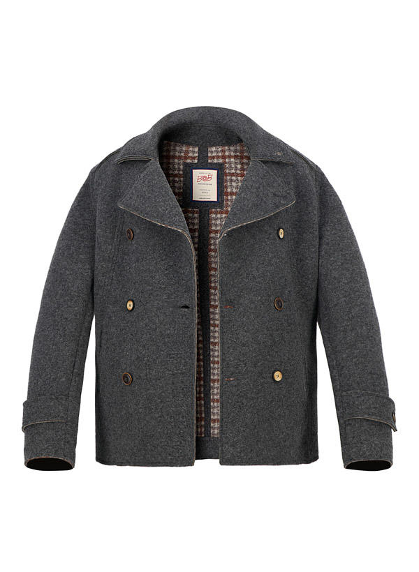 BOB, Cabanjacke, Woll-Stretch ungefüttert, antracite