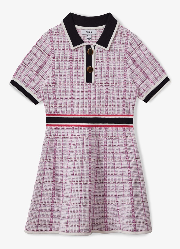 Rochie cămașă Bella de Reiss din tweed cu inserții de lurex.