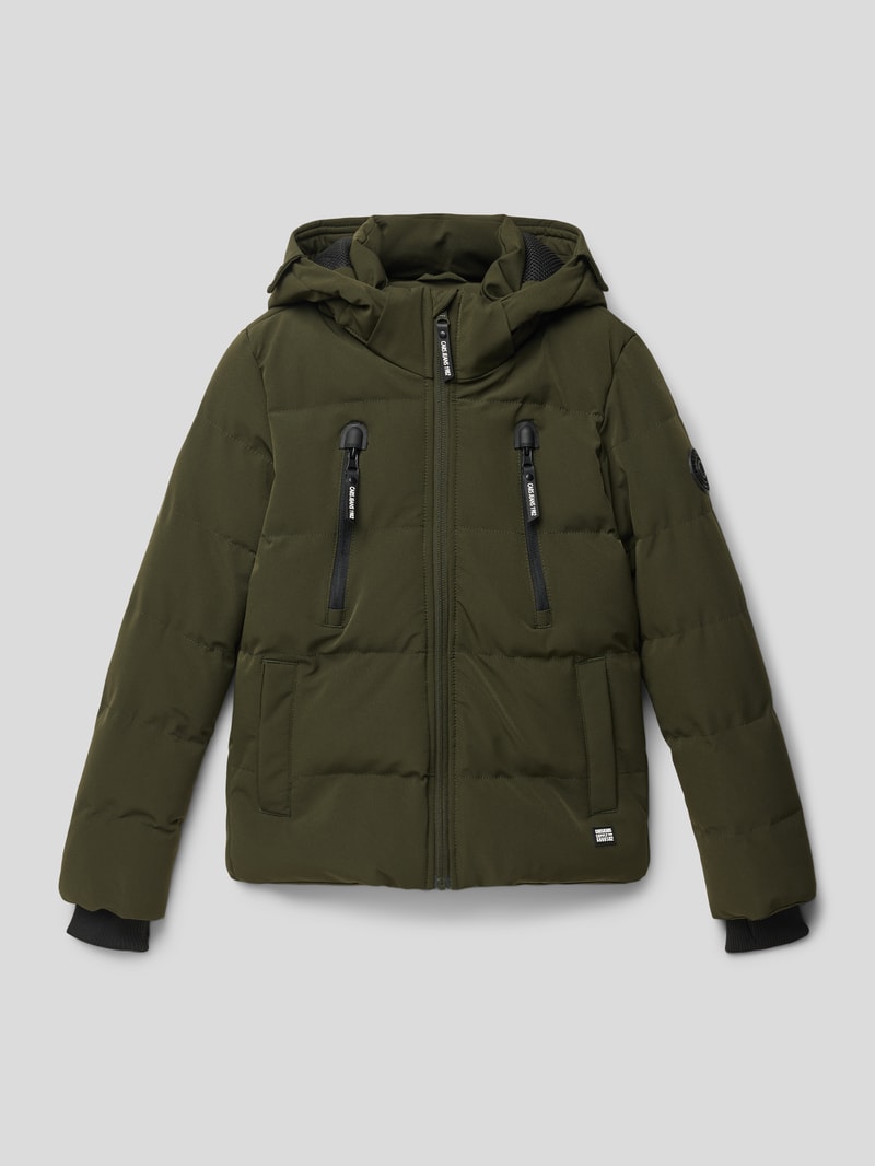 Steppjacke mit Kapuze Modell 'Arranzo' in olivgrün