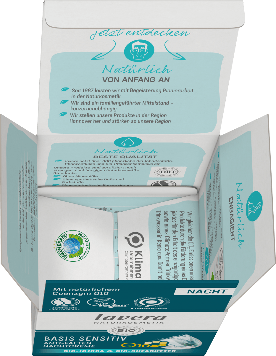 Anti Falten Nachtcreme Q10 Basis Sensitiv, 50 ml