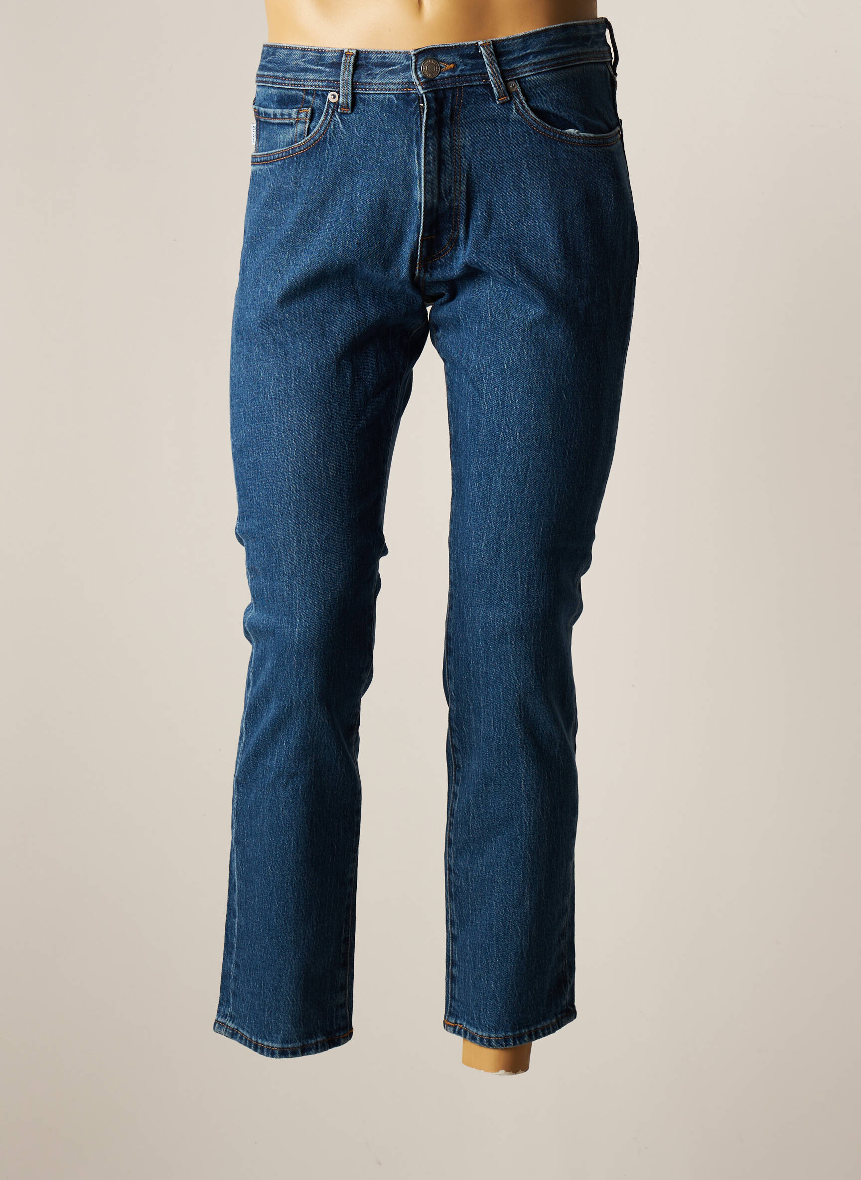 Selected Jeans Coupe Droite Femme couleur bleu