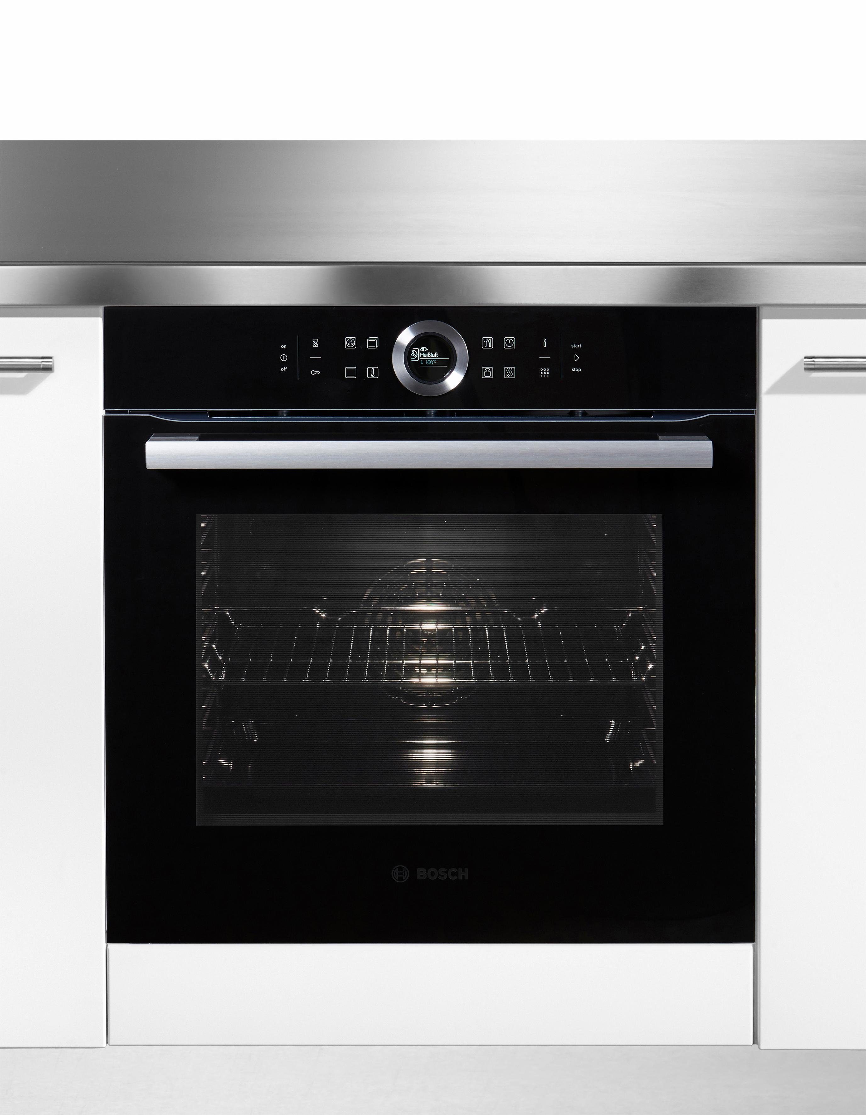 BOSCH Pyrolyse Backofen Serie 8 HBG675BB1, mit Teleskopauszug nachrüstbar, Pyrolyse-Selbstreinigung, mit AutoPilot