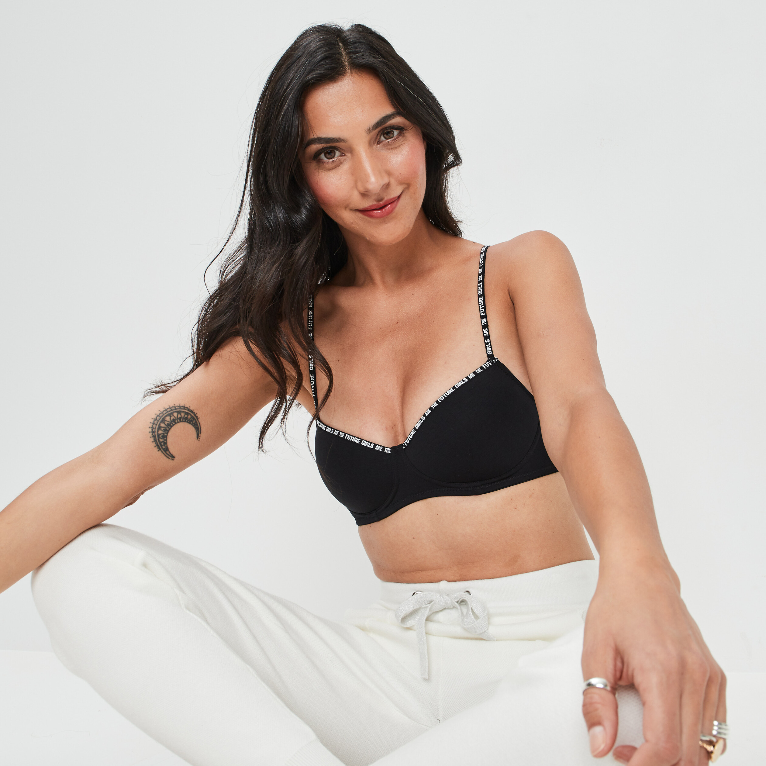 Soutien-gorge balconnet à coque noir femme | La Halle