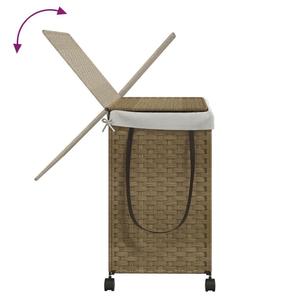 vidaXL Wäschekorb Wäschekorb mit Rollen 60x35x60,5 cm Rattan (1 St)